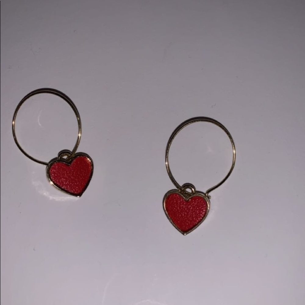 Red heart earrings